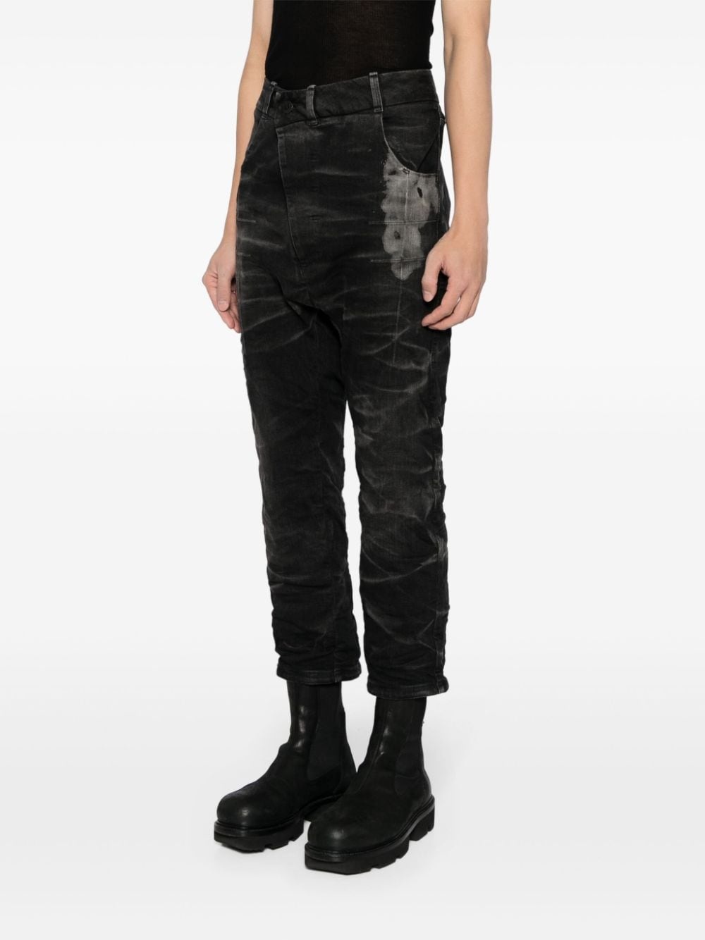distressed cropped jeans - 3