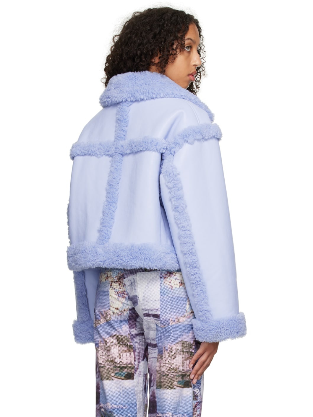 SSENSE Exclusive Blue Kristy Faux-Shearling Jacket - 3