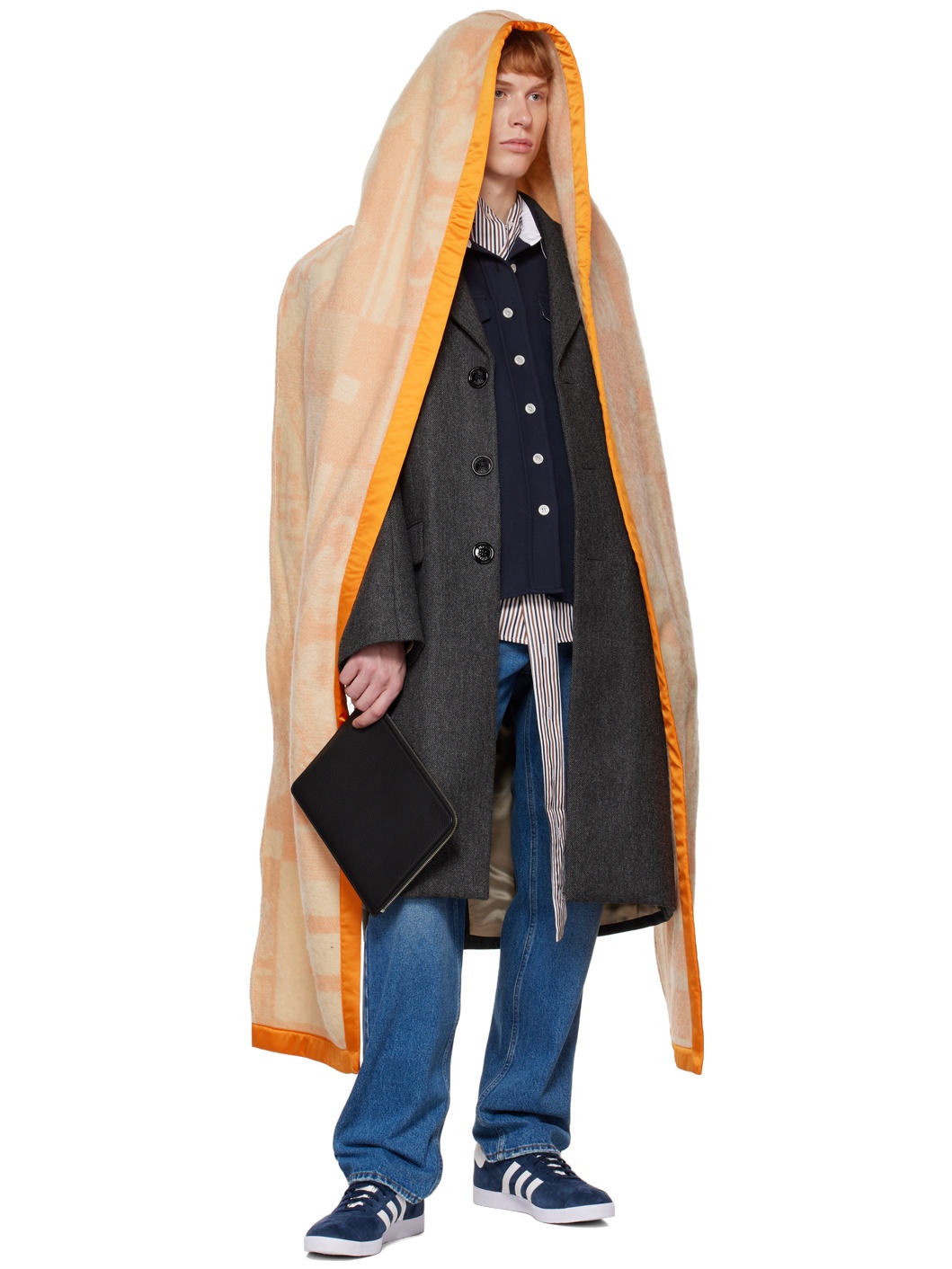 Gray Blanket Hood Coat - 5