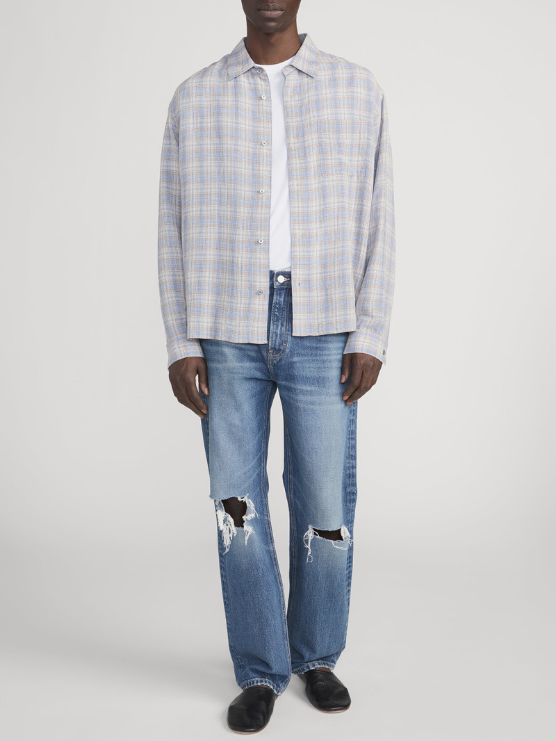 FRAME Linen Blend Plaid Shirt outlook