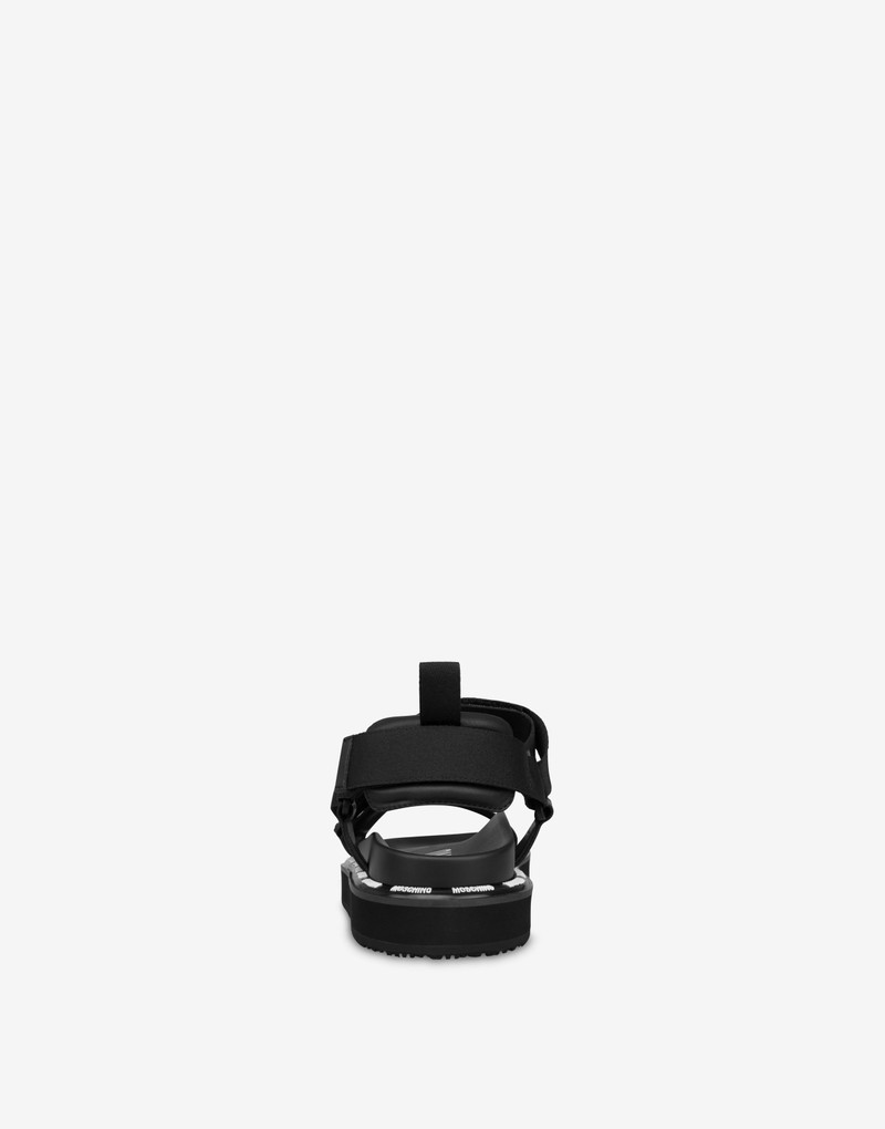 Moschino RUBBER LOGO FLATFORM SANDALS outlook