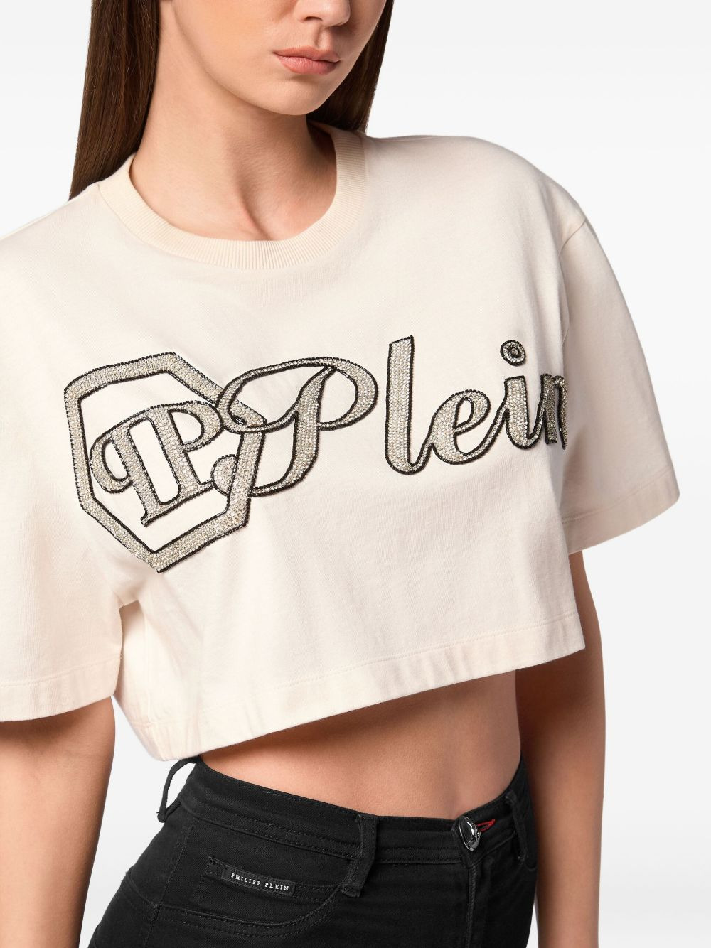 Crystal Signature cropped T-Shirt - 4