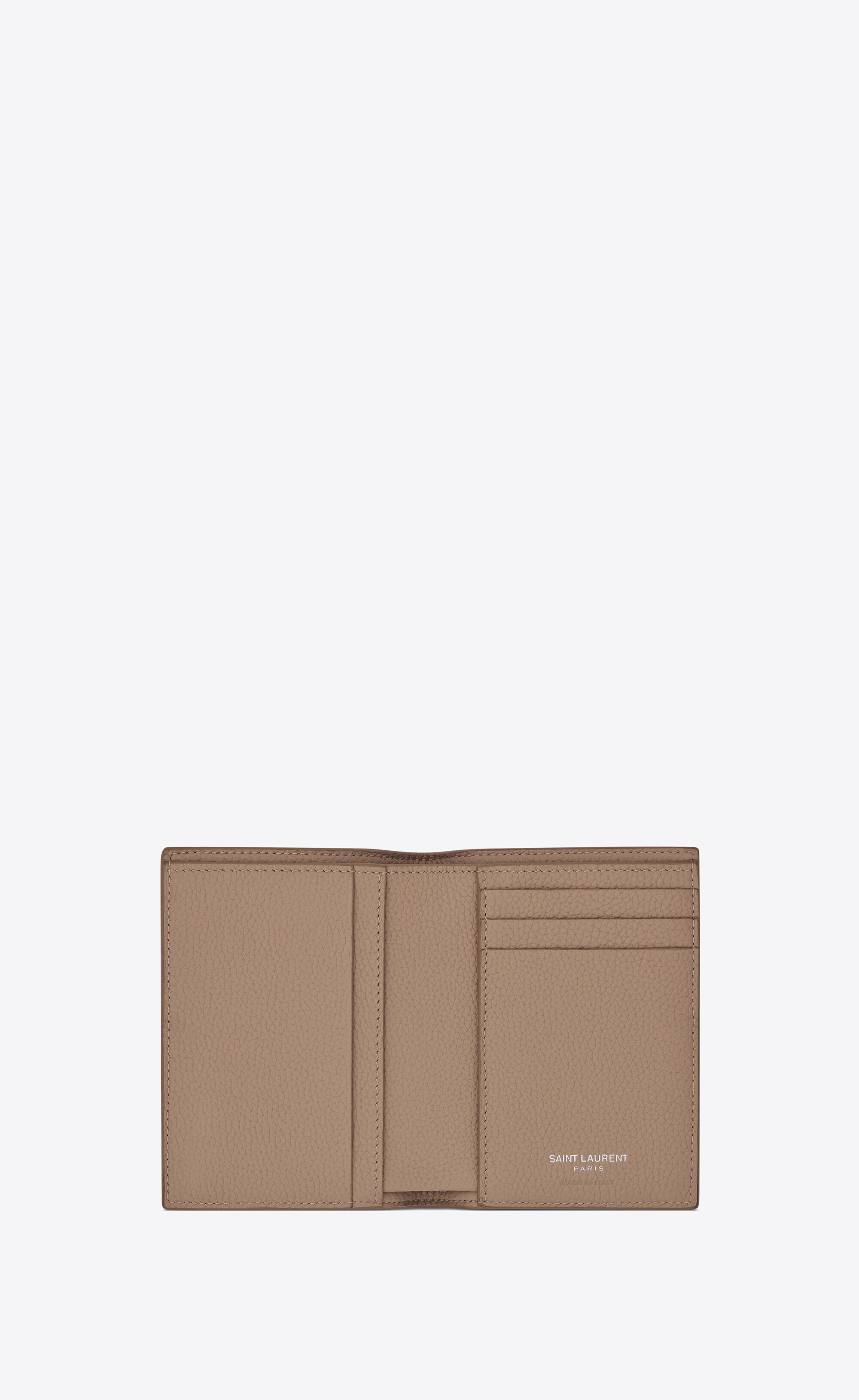 Tiny Cassandre Leather Card Holder in Brown - Saint Laurent