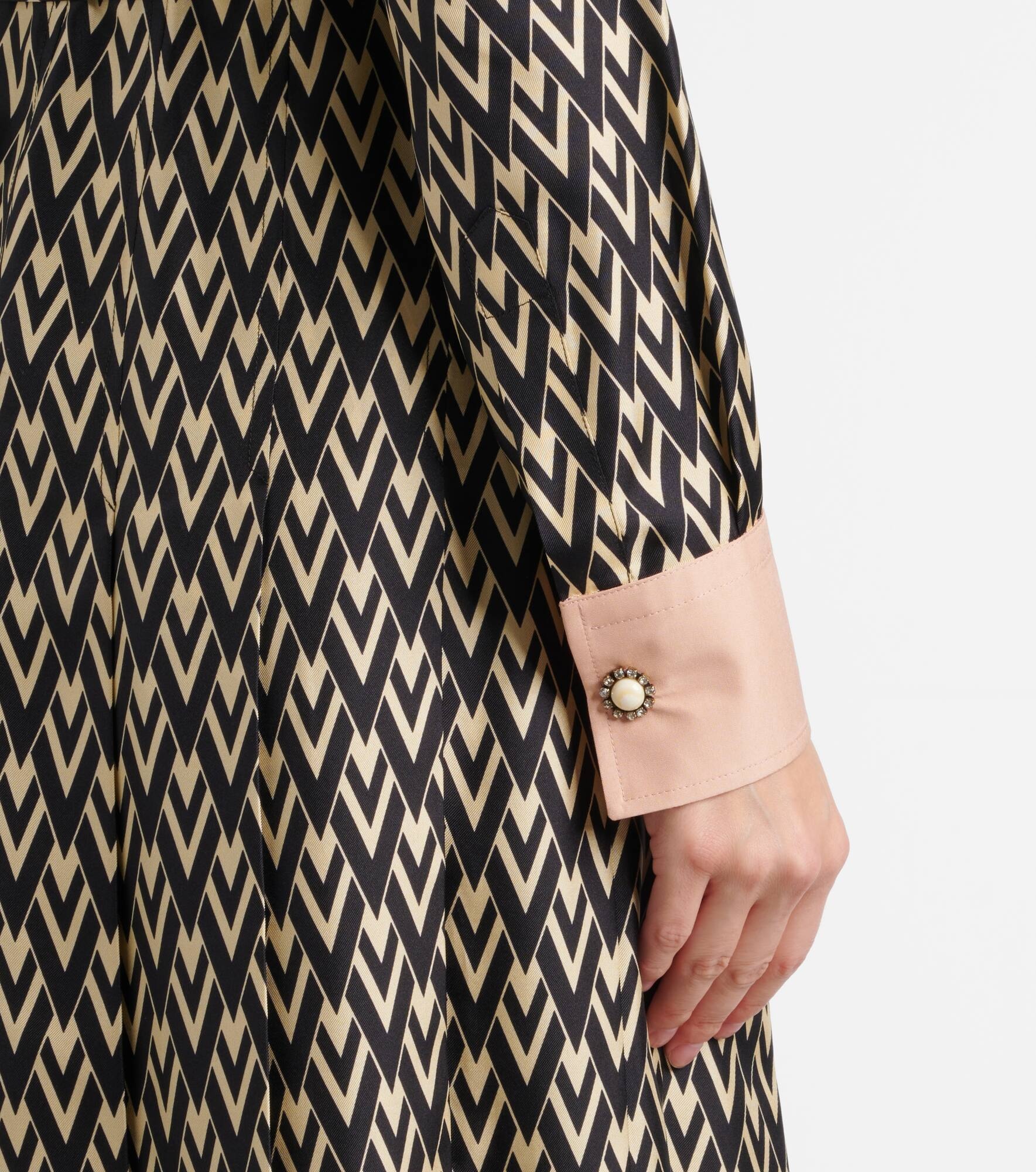 Toute La V silk twill shirt dress - 6