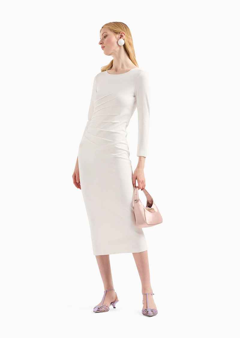 EMPORIO ARMANI Milano-stitch fabric midi tube dress outlook