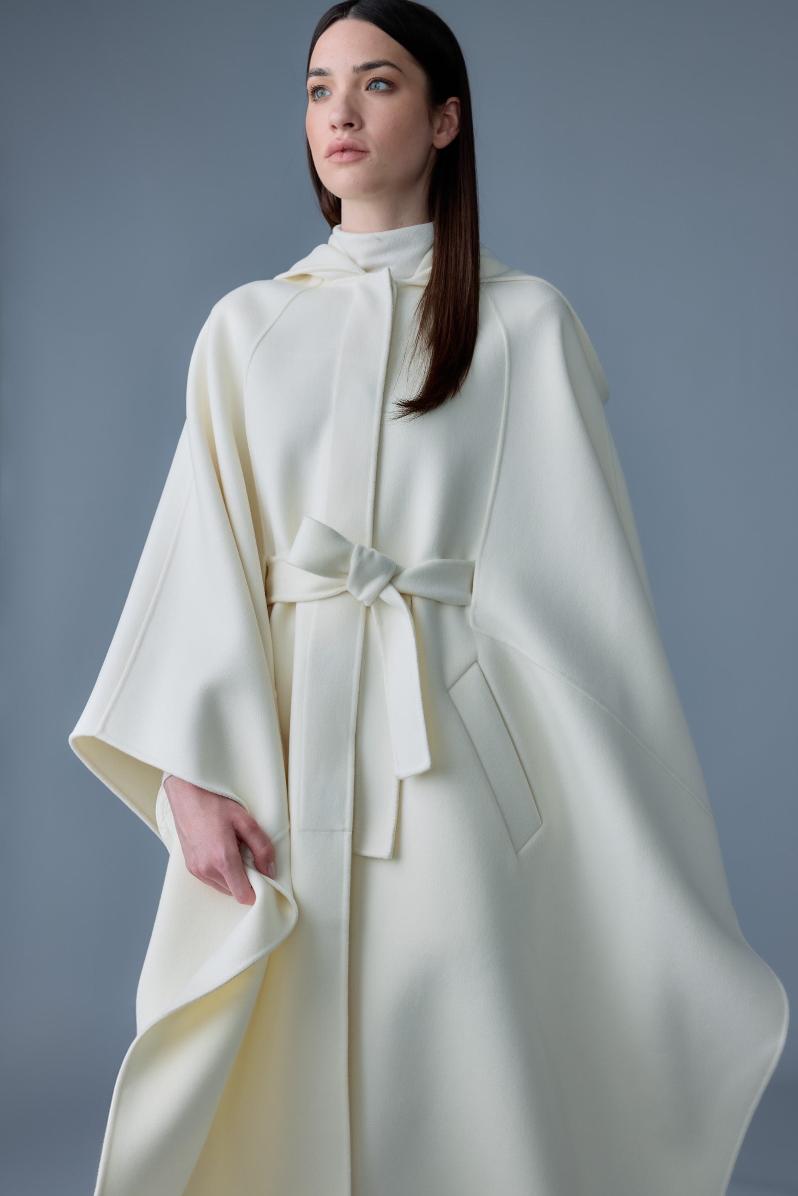 KIRSTYN Double-face wool cape coat - 5