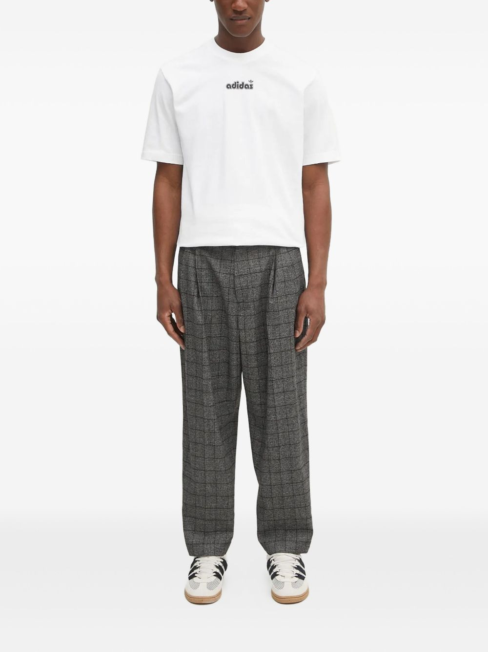pleated checked trousers - 2