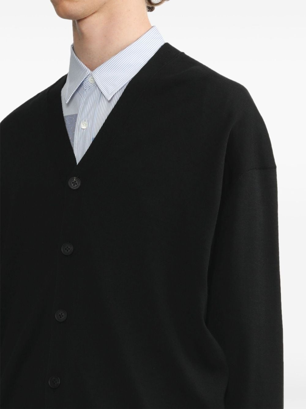 logo-embroidered cardigan - 5