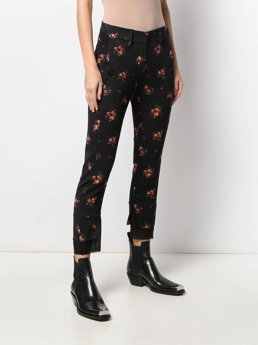 floral print cropped trousers - 3