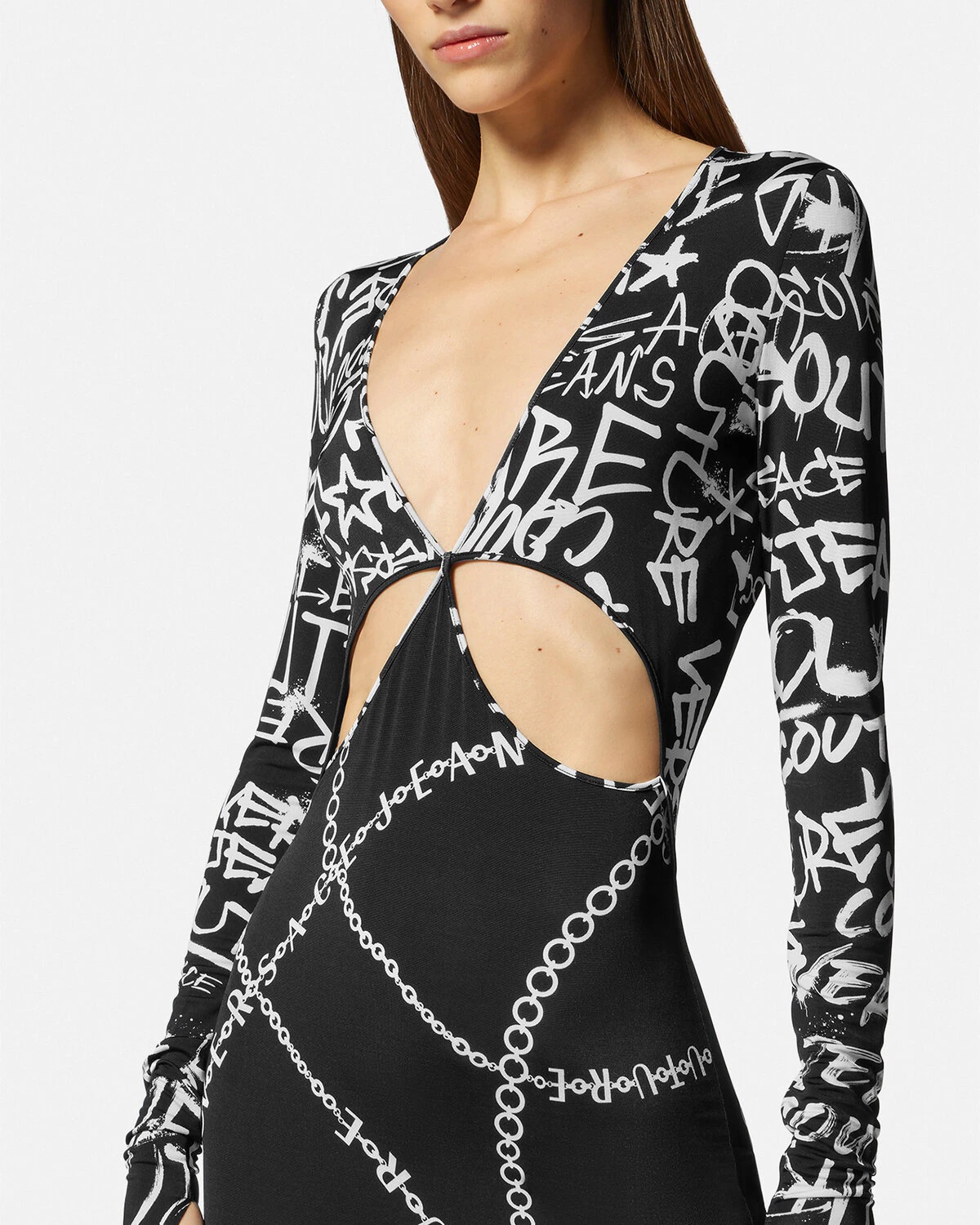 Graffiti Cutout Midi Dress - 5