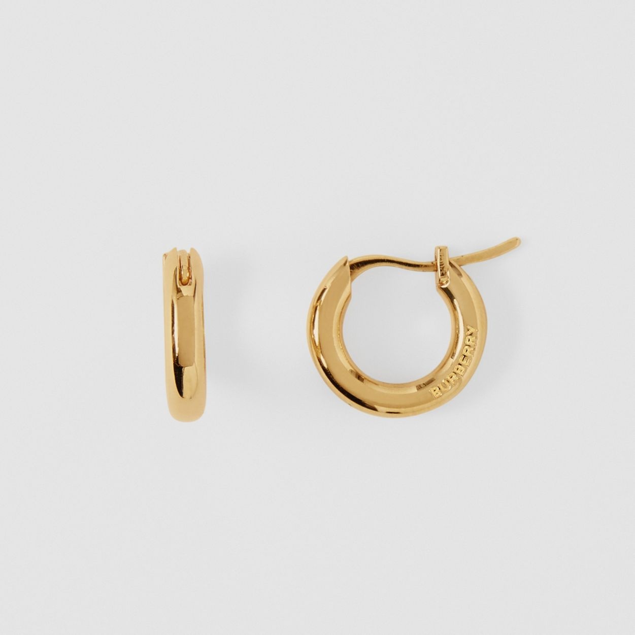 Logo Detail Gold-Plated Hoop Earrings - 4