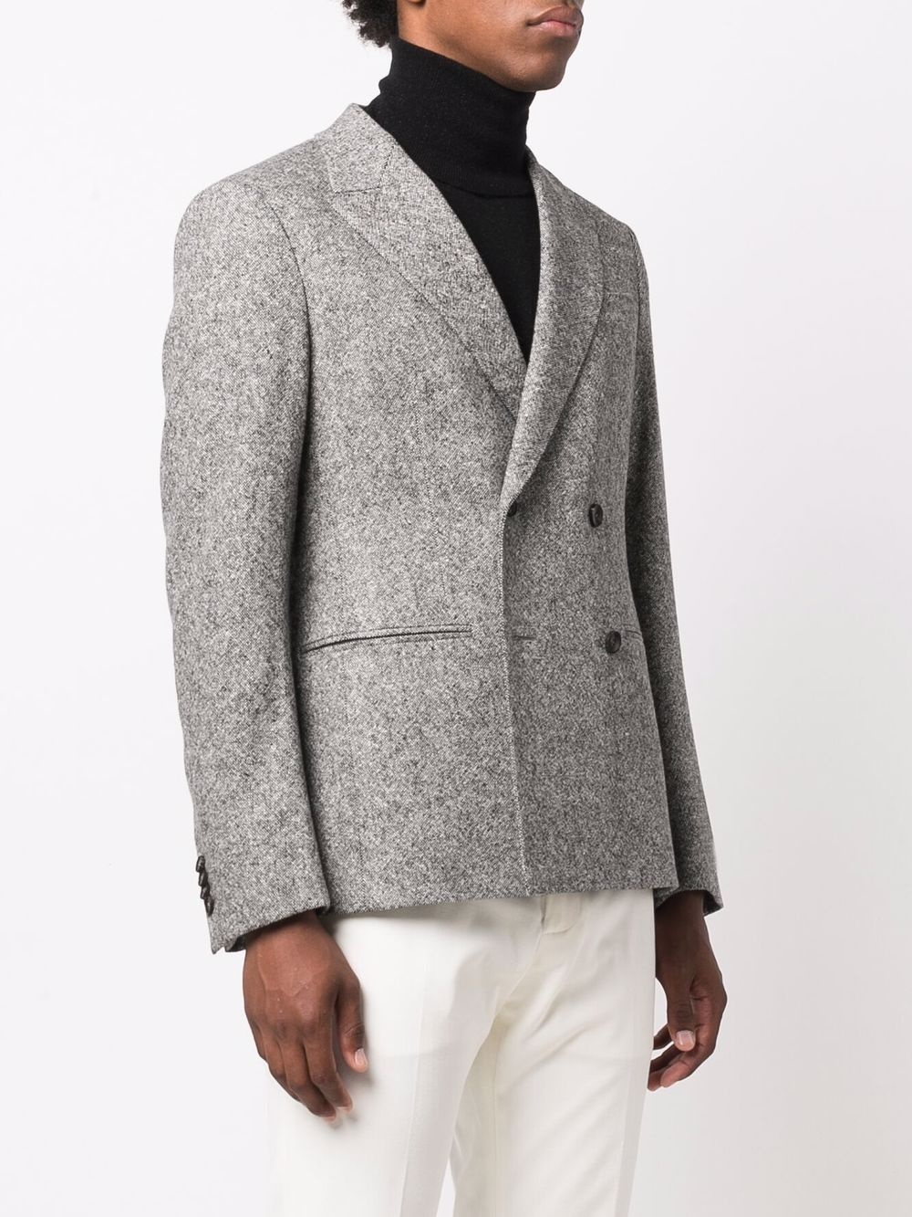 double-breasted wool blazer - 3