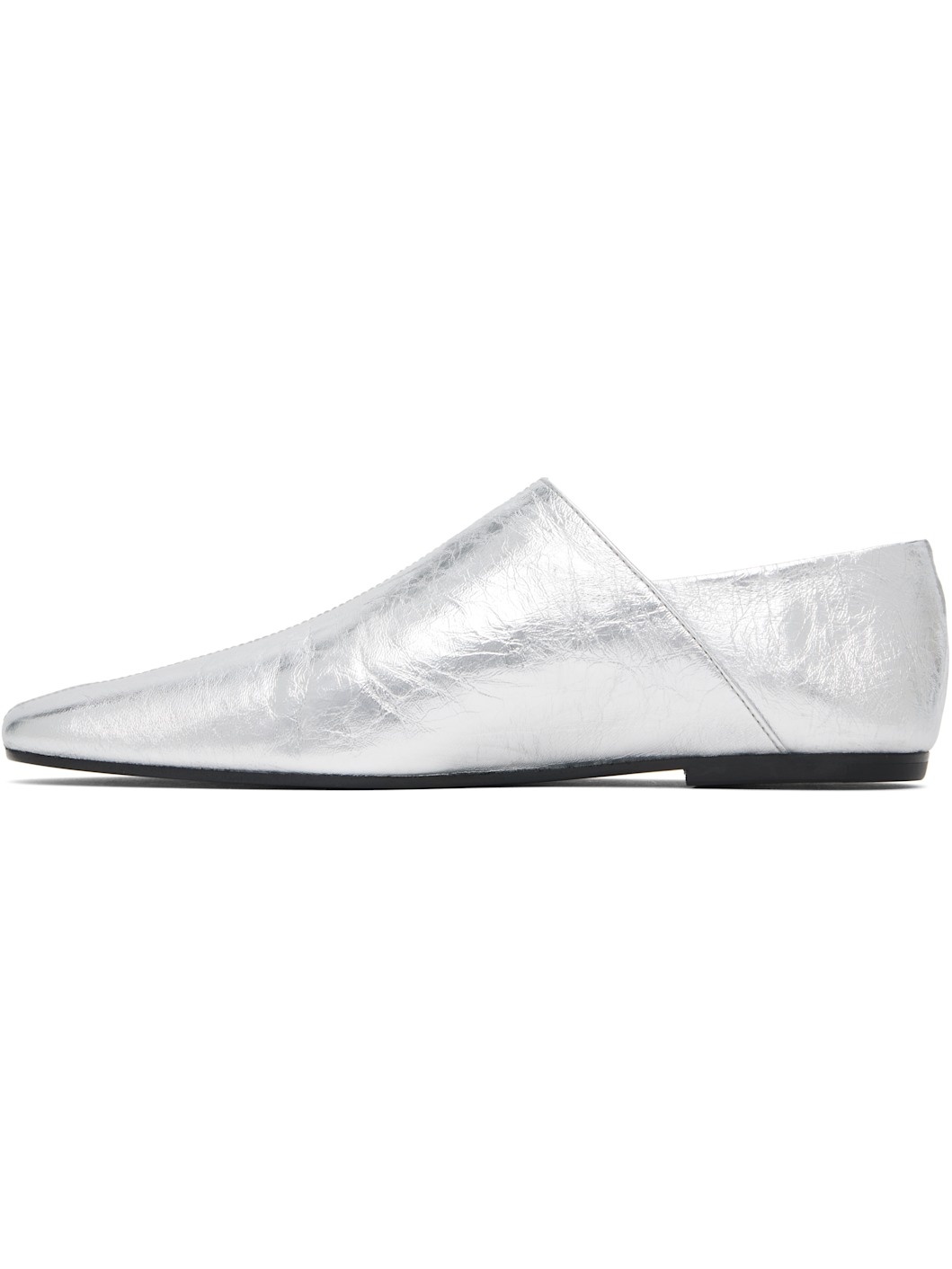 Silver Slip On Loafers - 3