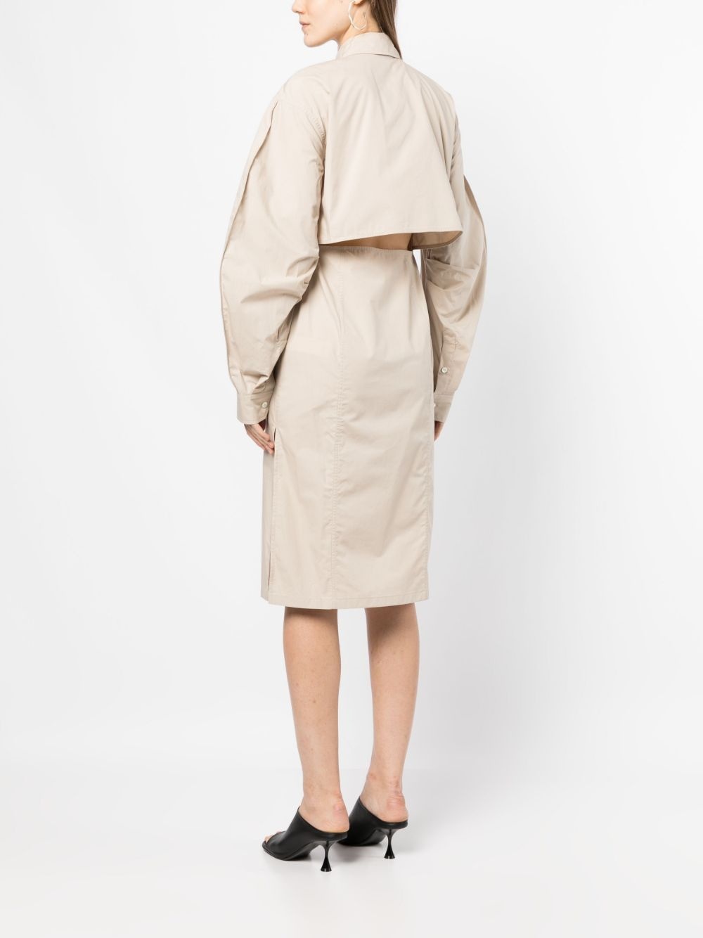 cut-out back shirt dress - 4