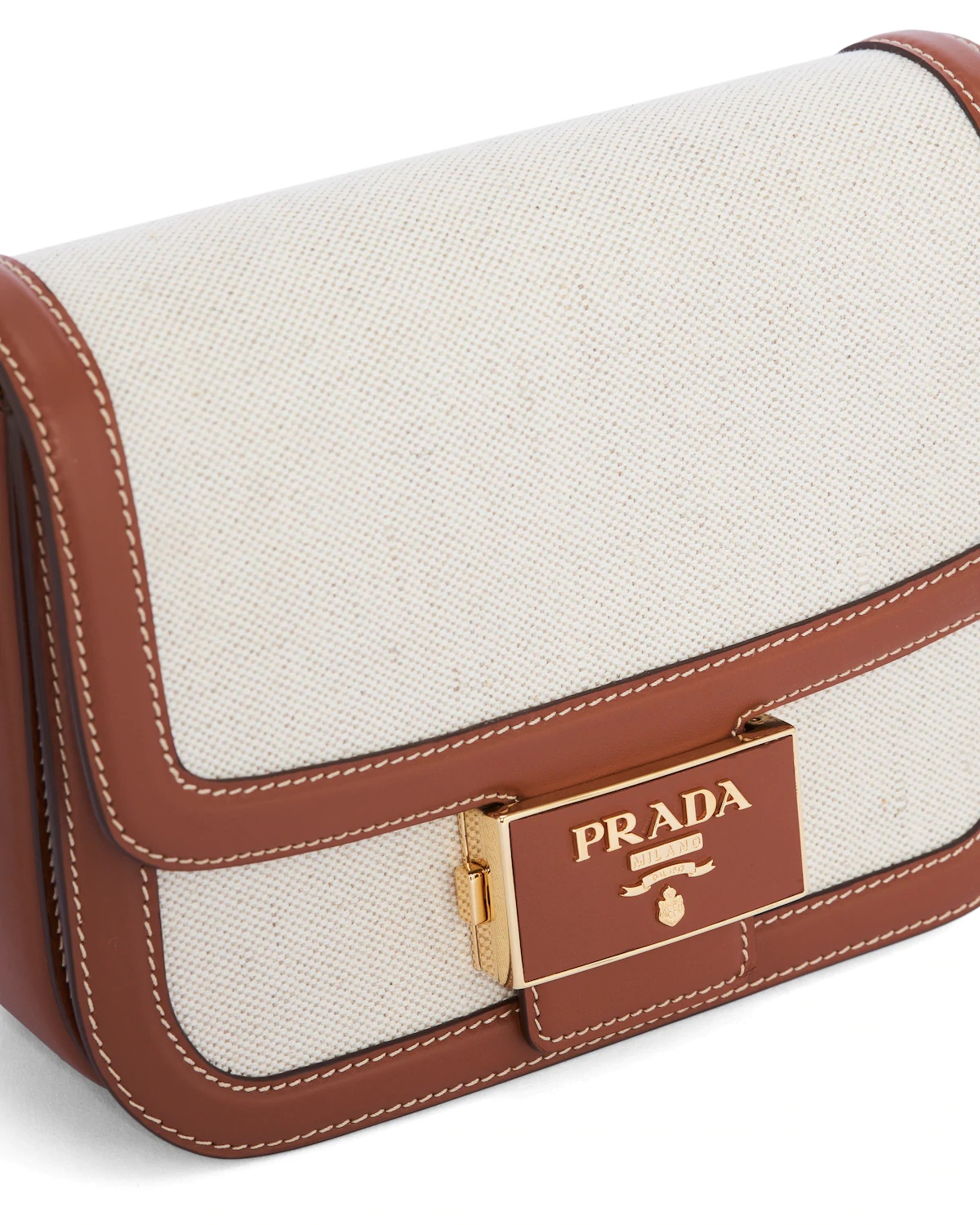 Prada Emblème Bag in linen blend and leather - 2