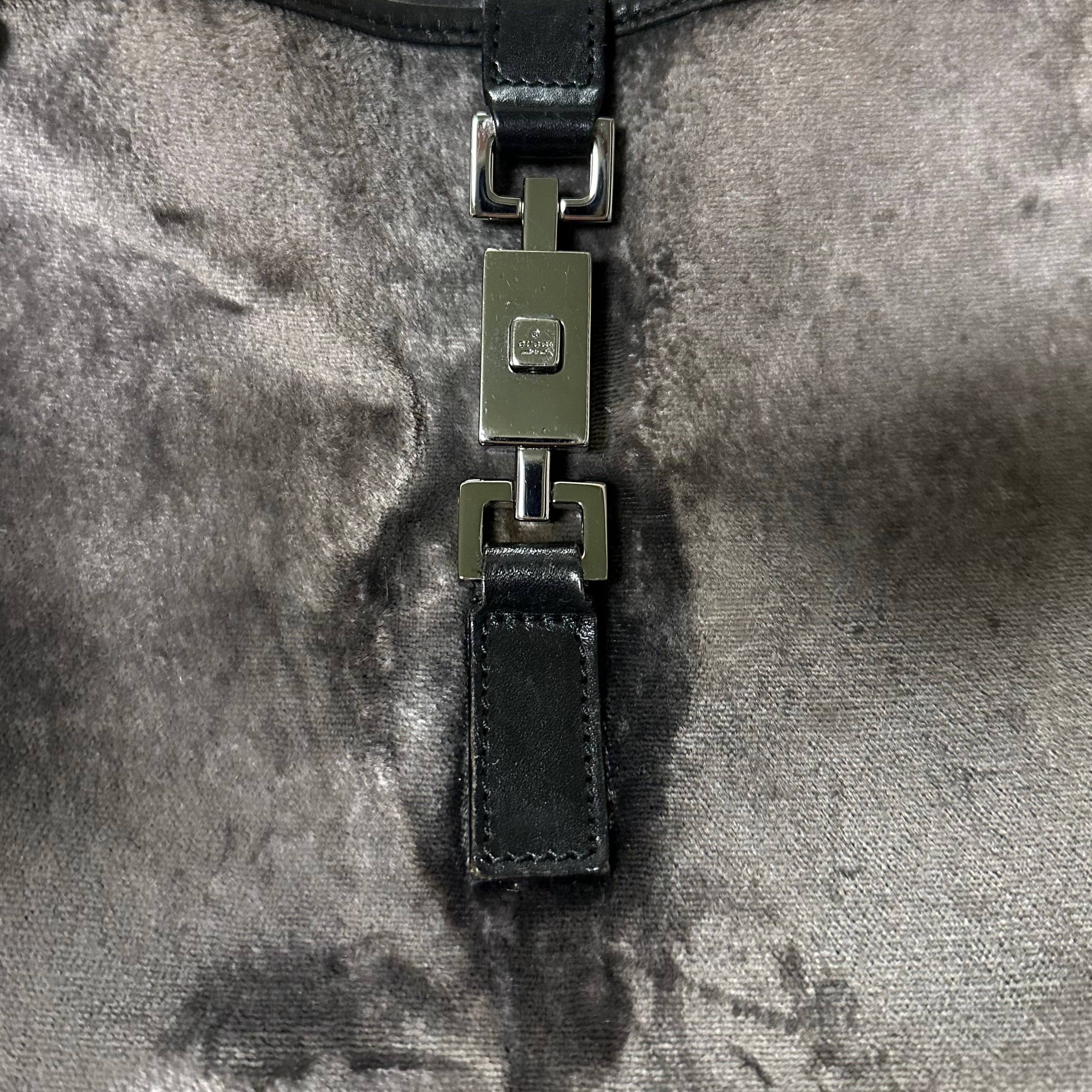 GUCCI Fall Winter 1999 Velvet Leather Jackie O Hobo Shoulder Bag - 6
