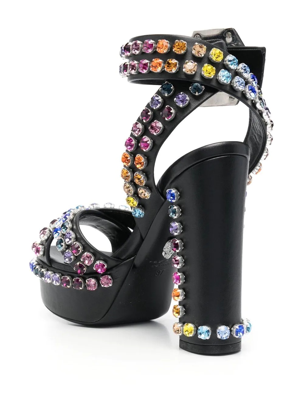 135mm crystal-embellished platform sandals - 3