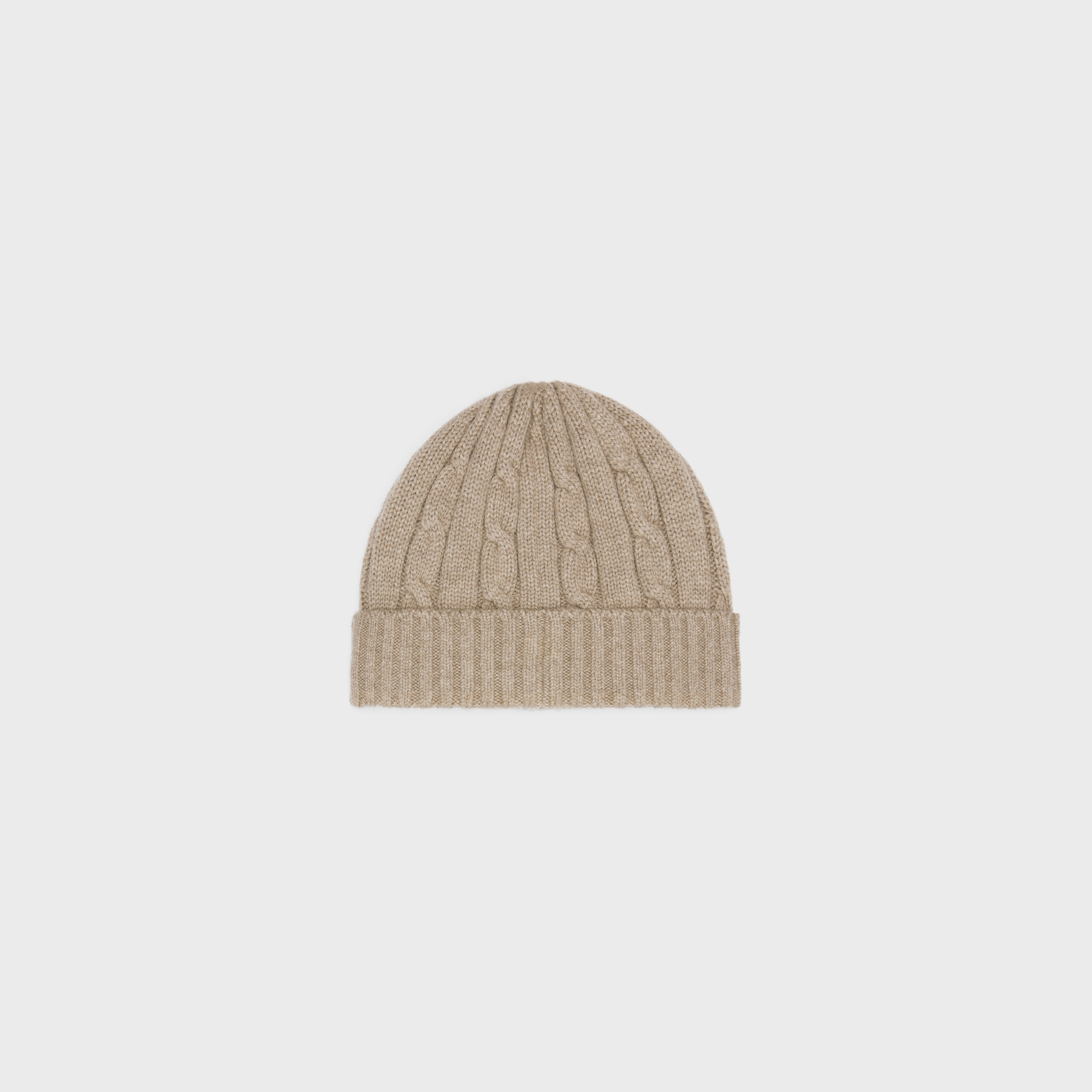 cable-knit triomphe beanie in cashmere - 2