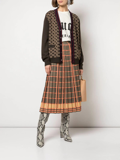 GUCCI check print pleated skirt outlook