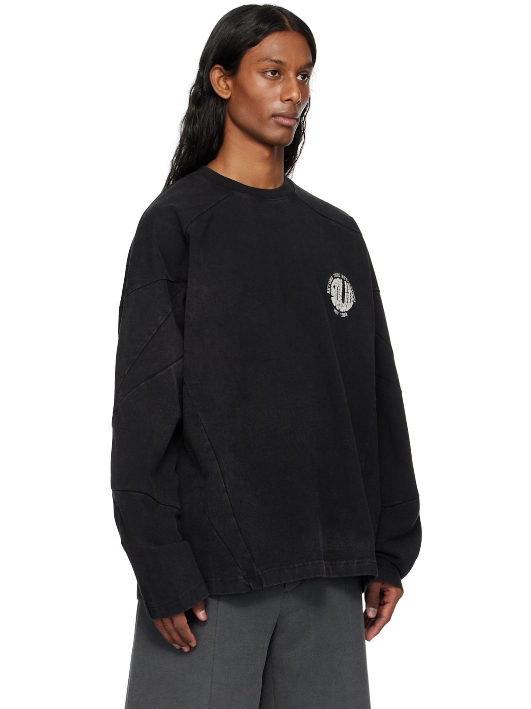 Gray Panel Incision Line T-shirt - 2
