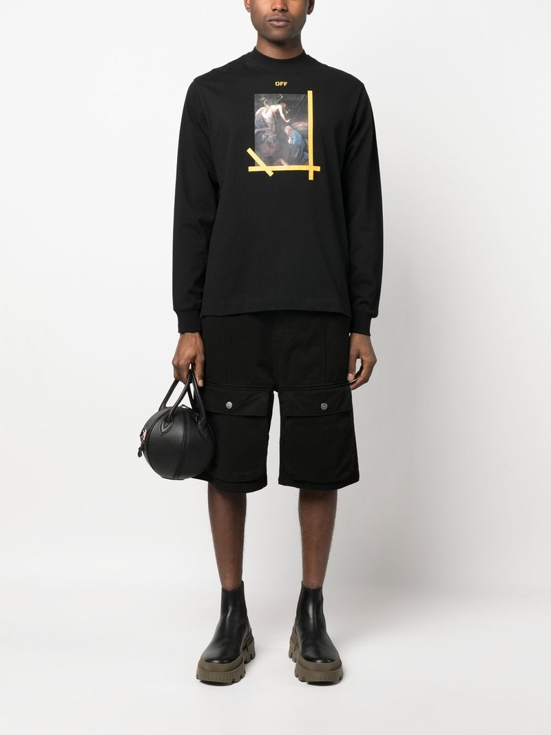 Off-White painting-print long-sleeve T-shirt outlook
