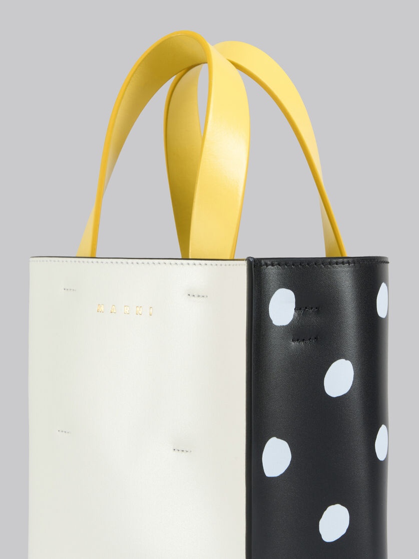 BLACK AND WHITE POLKA-DOT LEATHER MUSEO MINI BAG - 5