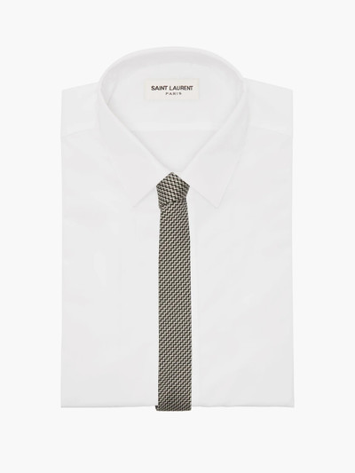 SAINT LAURENT Zigzag-jacquard silk-blend tie outlook