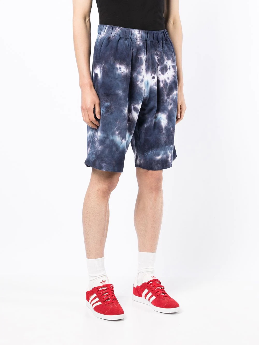 tie dye-print track shorts - 3