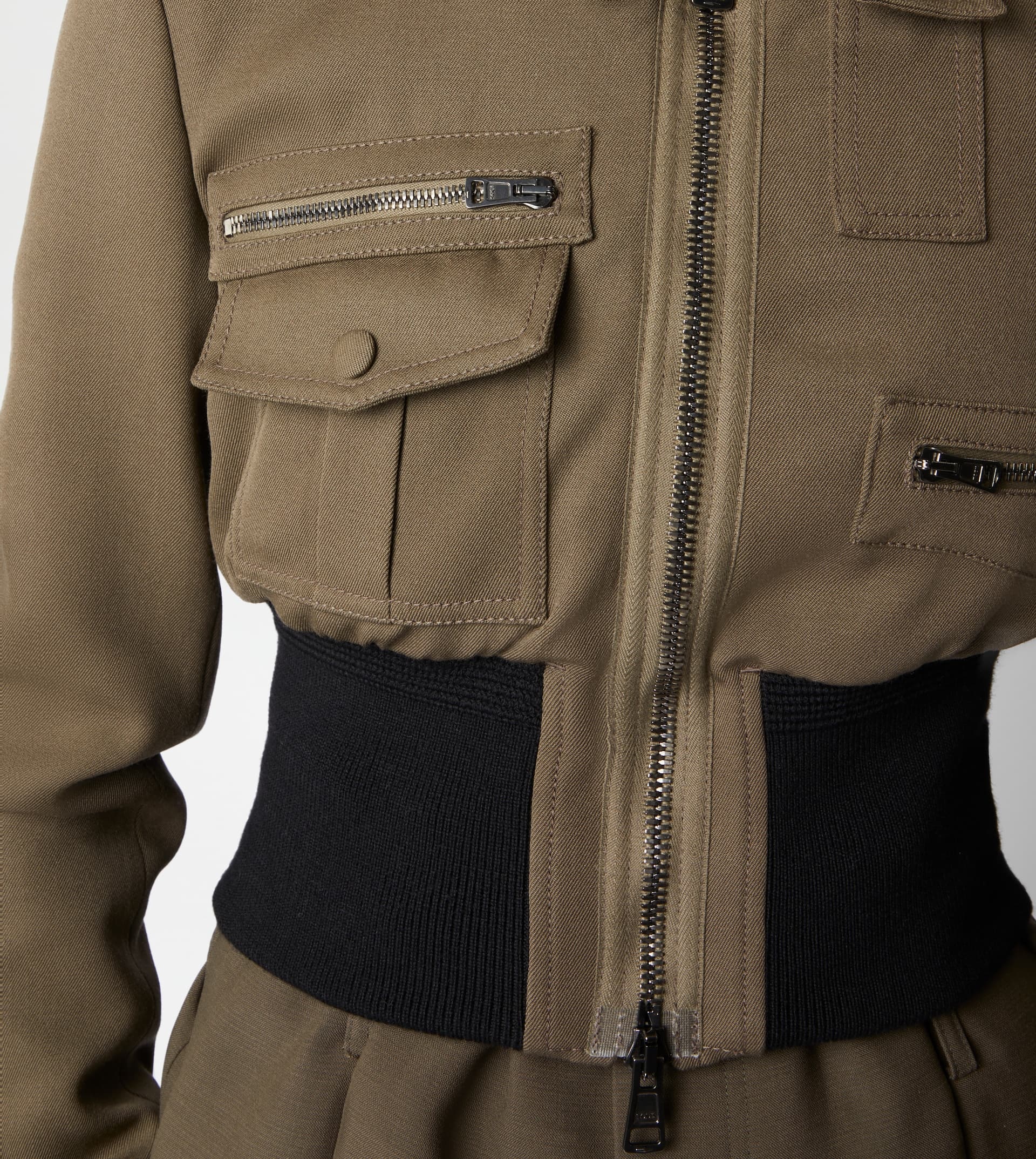 AVIATOR JACKET IN WOOL - GREEN - 6