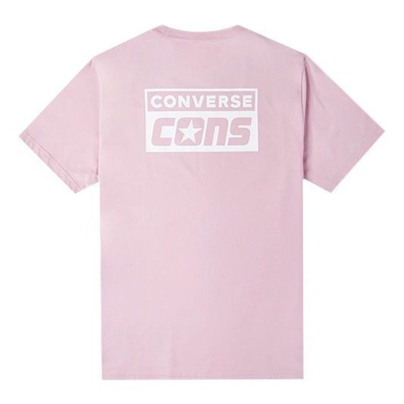 Converse Men's Converse Alphabet Logo Printing Retro Casual Short Sleeve Pink Purple 10021134-A06 outlook