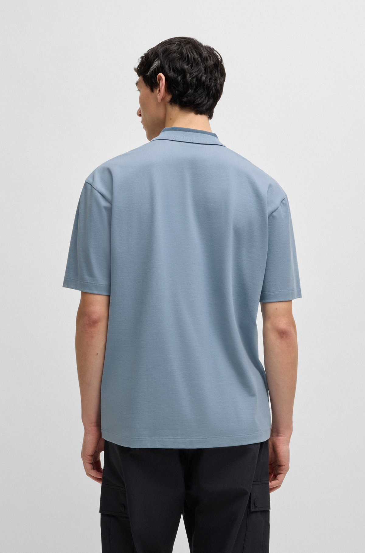 HUGO X RB STRETCH-COTTON POLO SHIRT WITH CARBON STEALTH LOGO - 5