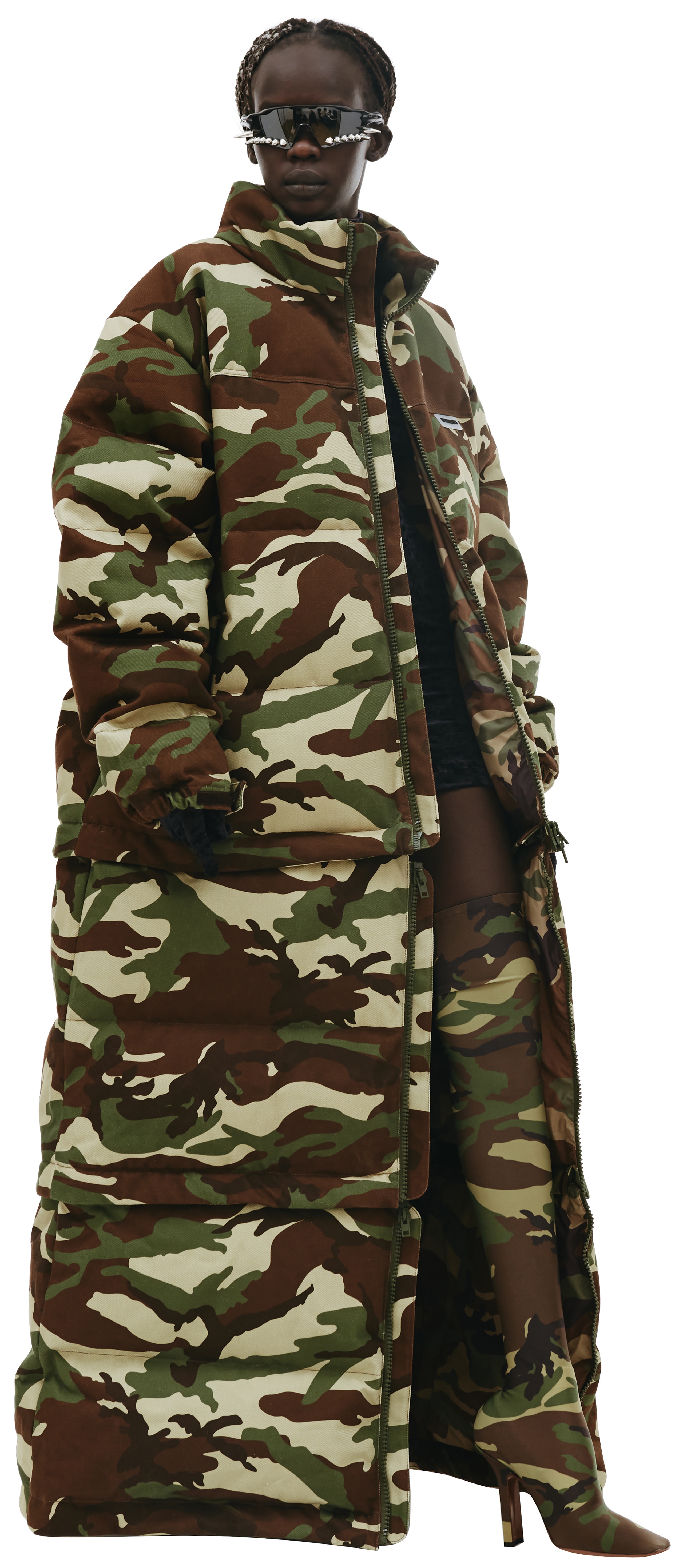 CAMOUFLAGE MAXI PADDED COAT - 1