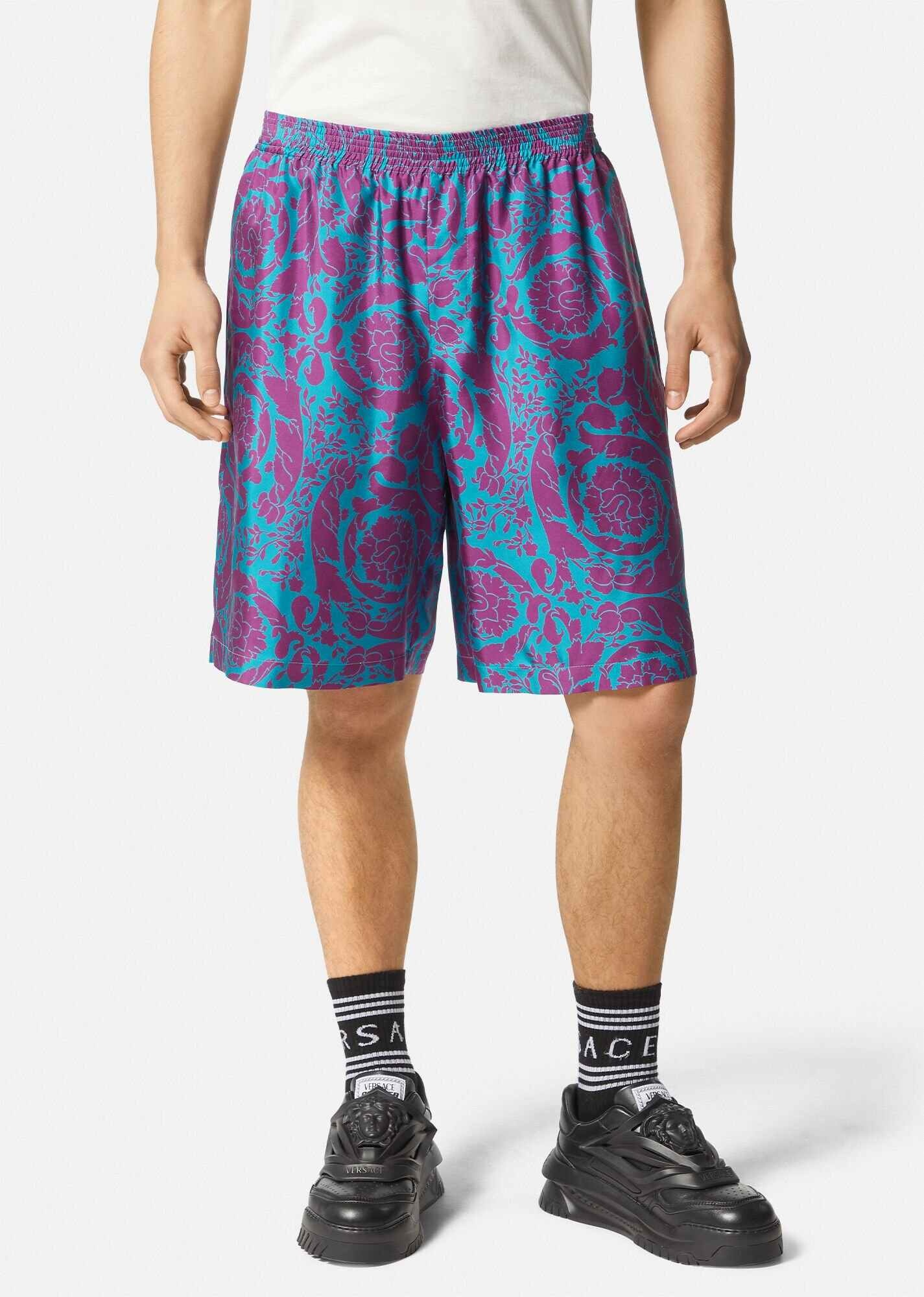 Barocco Silhouette Silk Shorts - 3