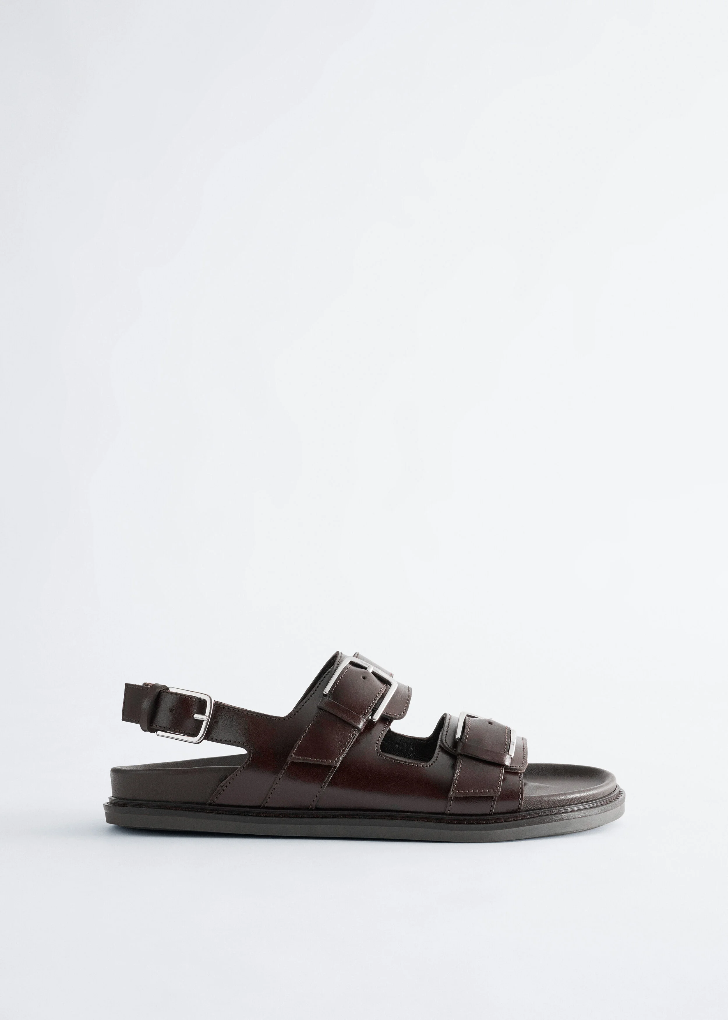 Buckled Leather Sandals - 1