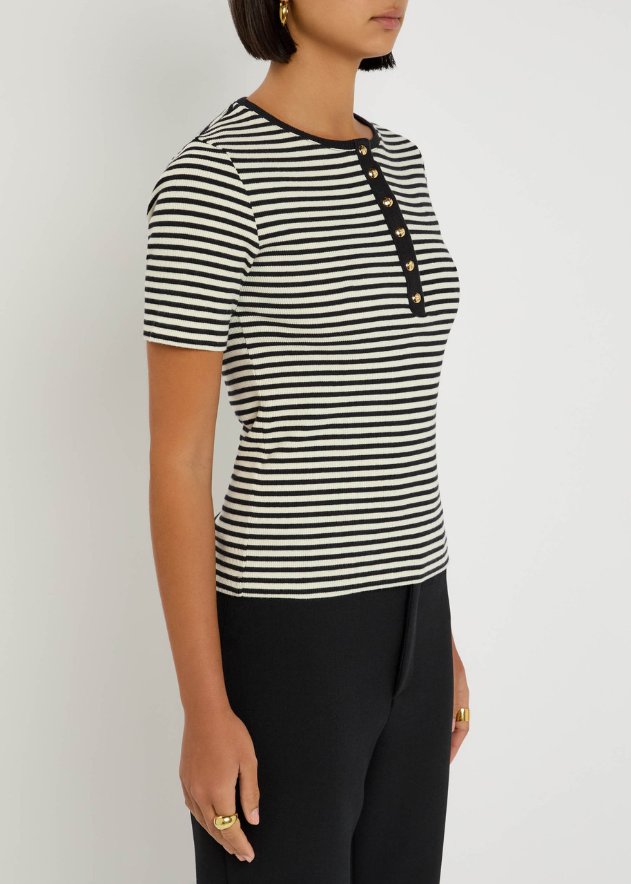 Anine Bing Alessia Striped Stretch-cotton T-shirt - 2