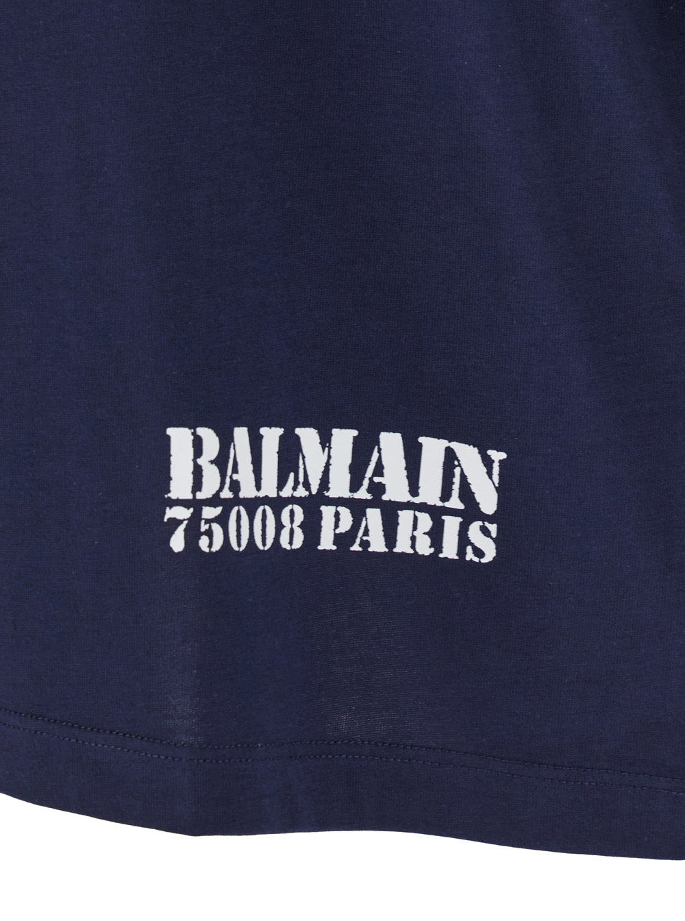 Balmain Men Blue Crewneck T-Shirt With Logo Lettering Print On The Front In Cotton Man - 3