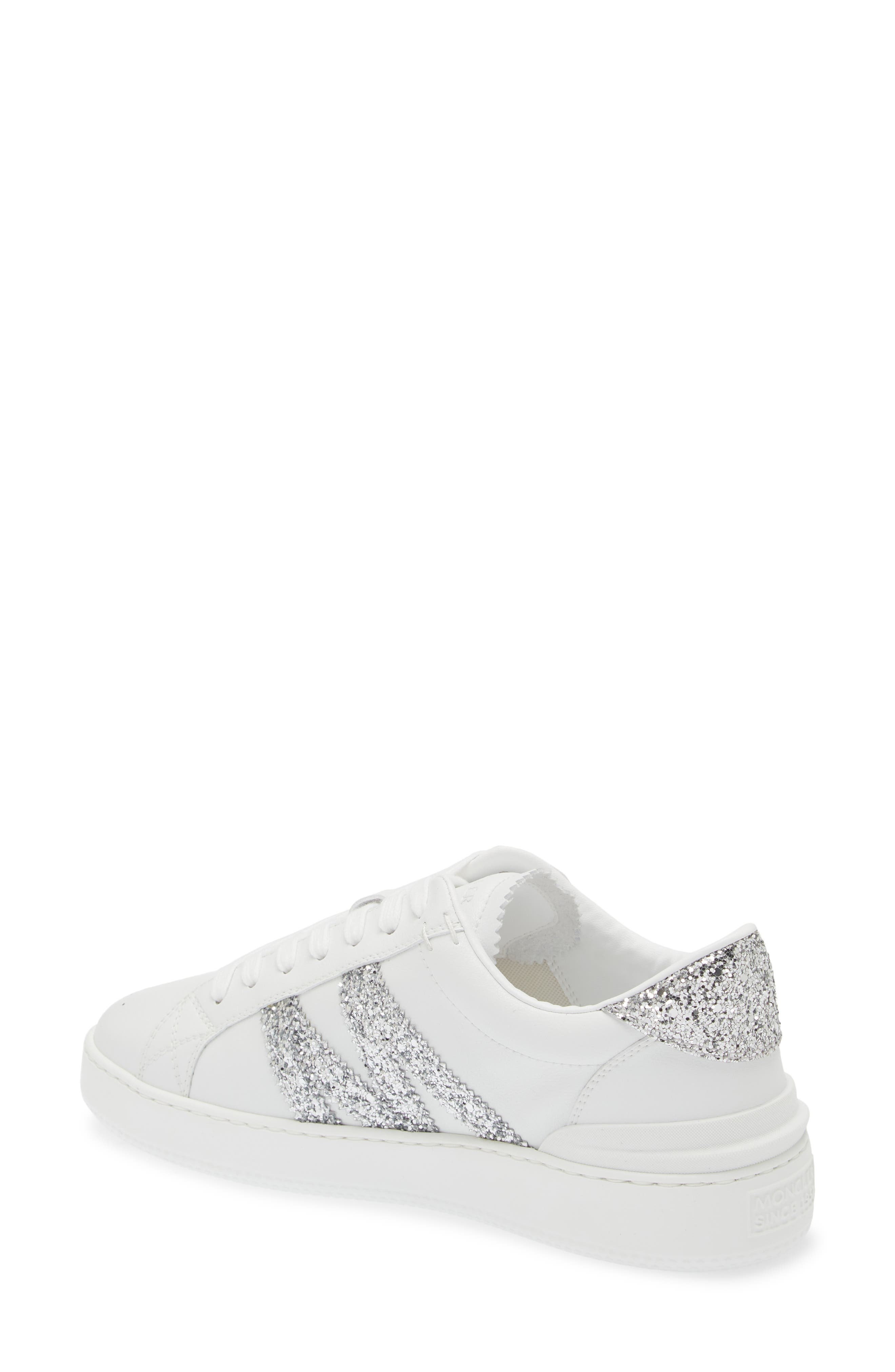 Moncler Monaco M Low Top Sneaker in White/Silver at Nordstrom - 2
