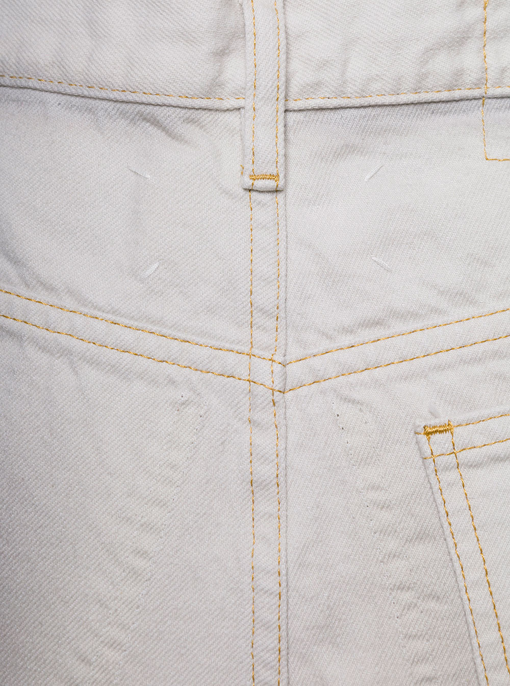 Maison Margiela Women White 5-Pocket Style Straight Jeans With Contrasting Stitching In Cotton Denim - 3