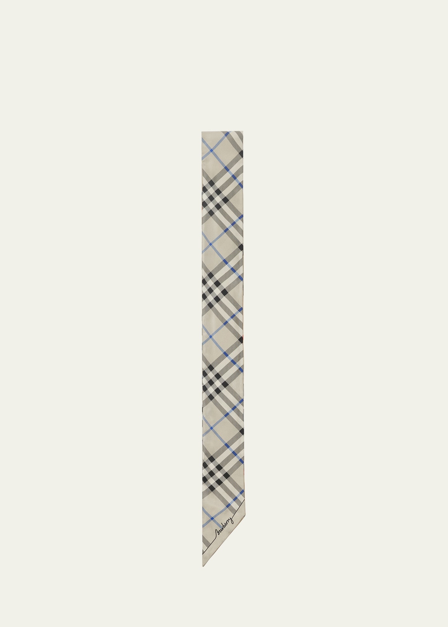 Check-Print Skinny Scarf - 1