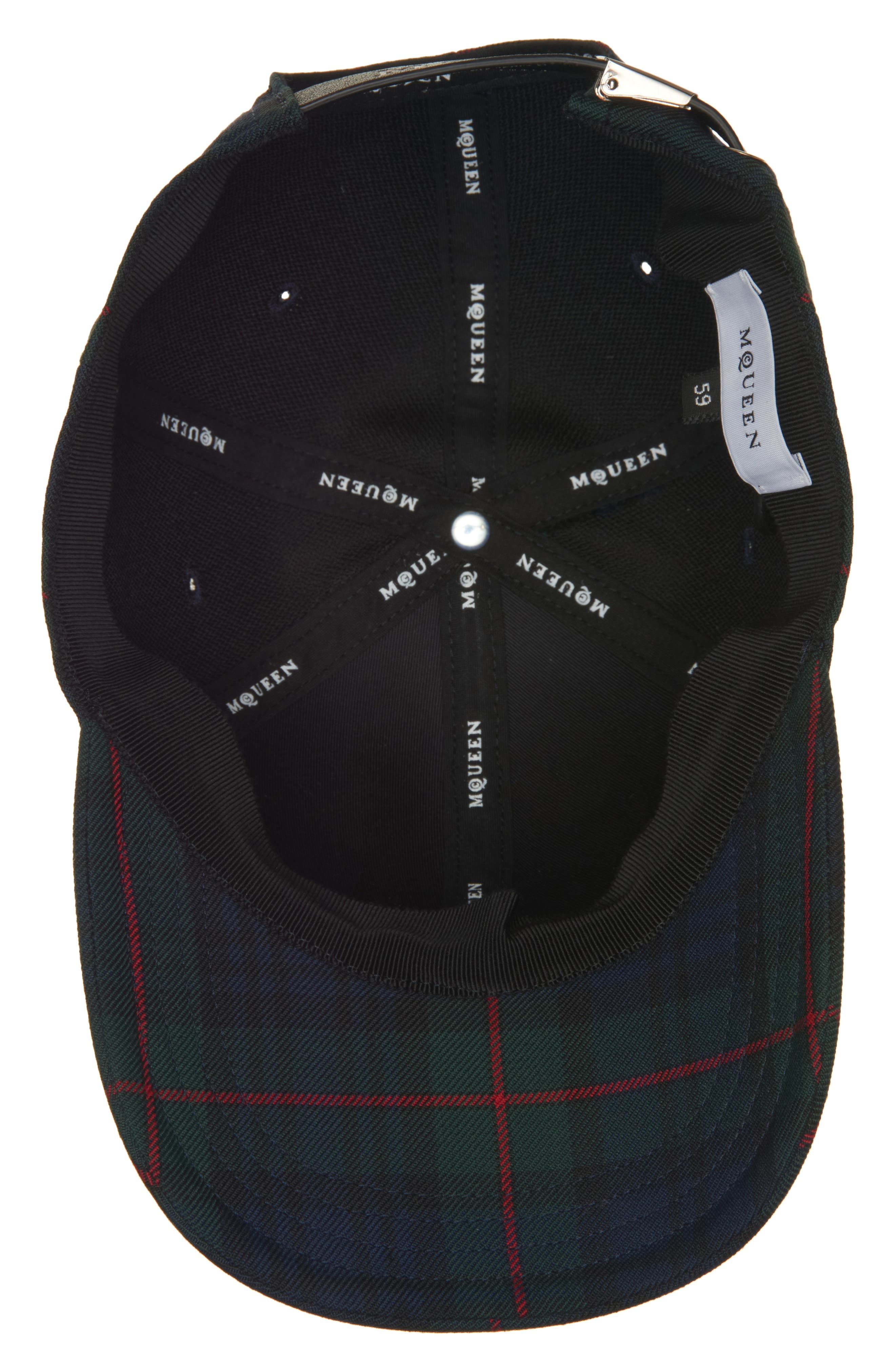 McQueen Plaid Logo Adjustable Baseball Cap in Navy/Red at Nordstrom - 5