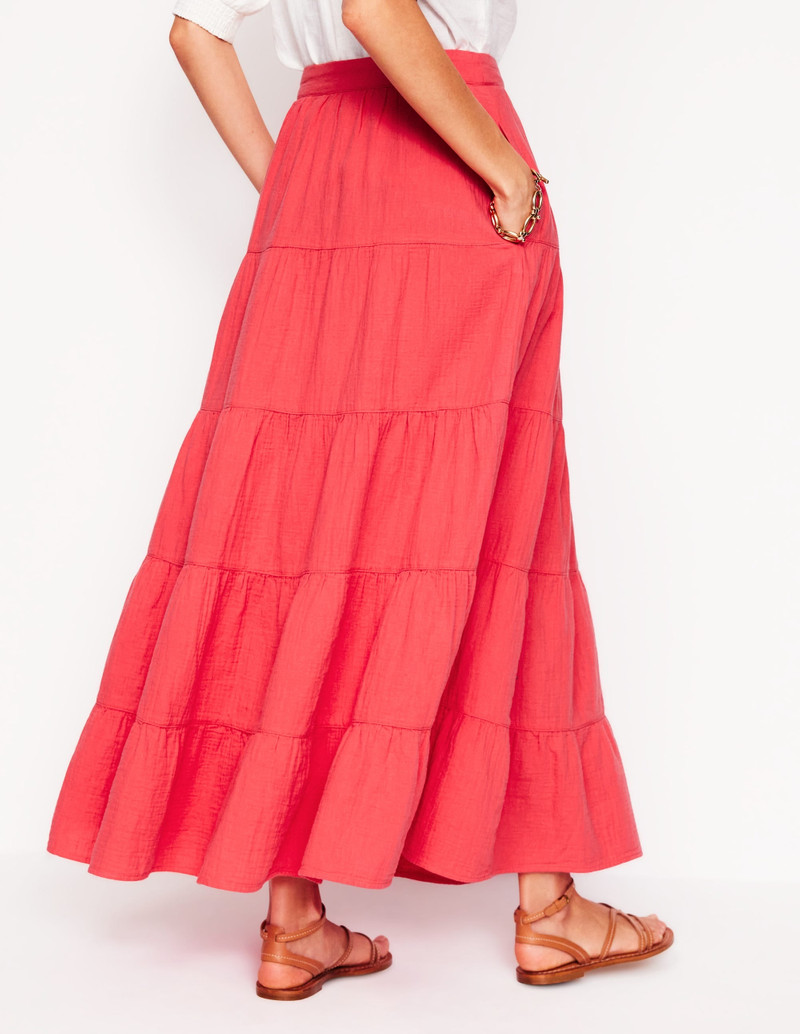 Nadia Double Cloth Maxi Skirt-Jam Red 4