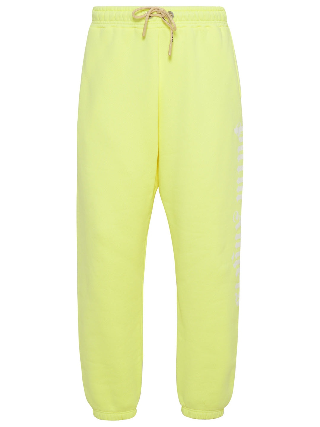 PALM ANGELS Neon Yellow Cotton Track Suit Pants - 1
