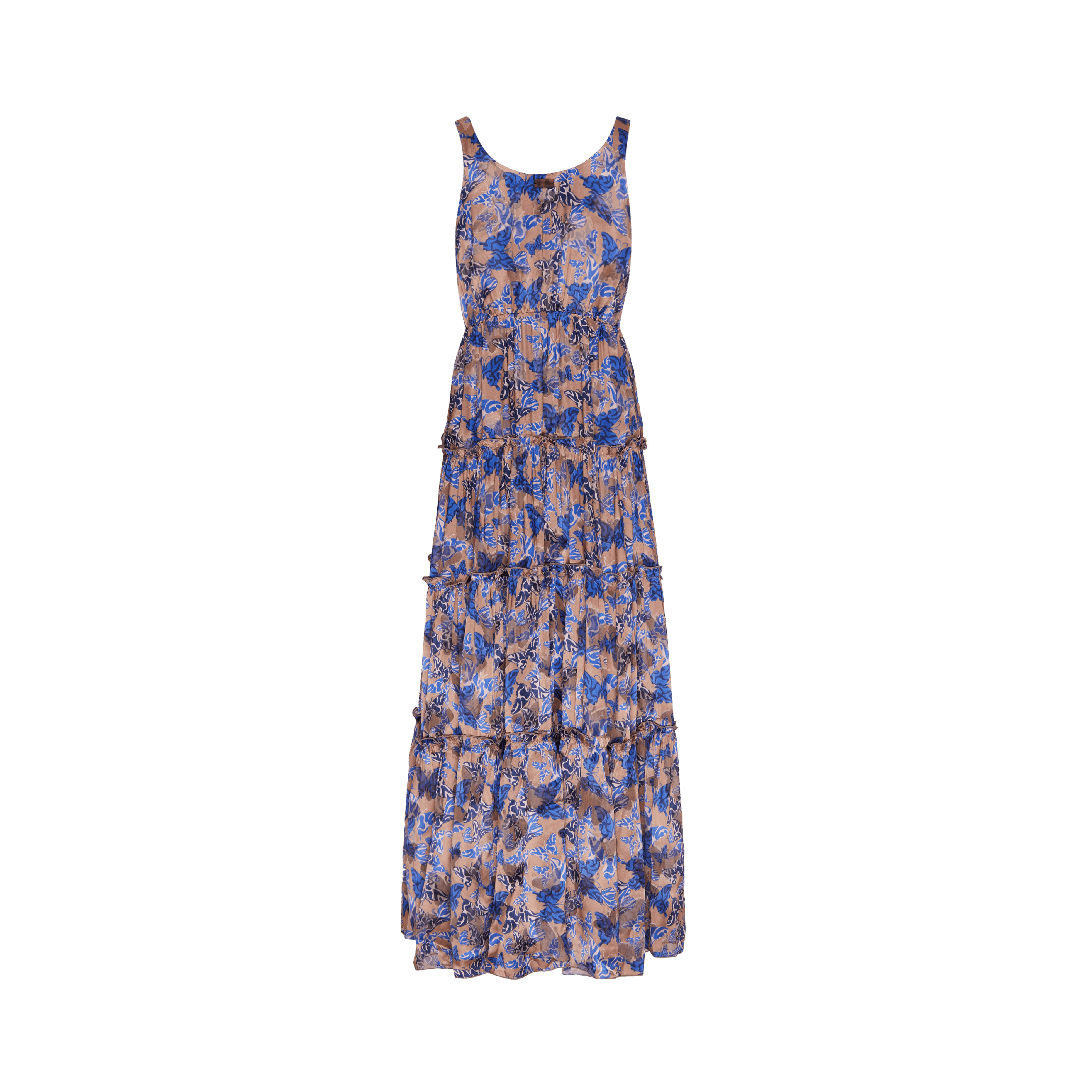 Women Long Viscose and Silk Dress Disco Butterflly - 2