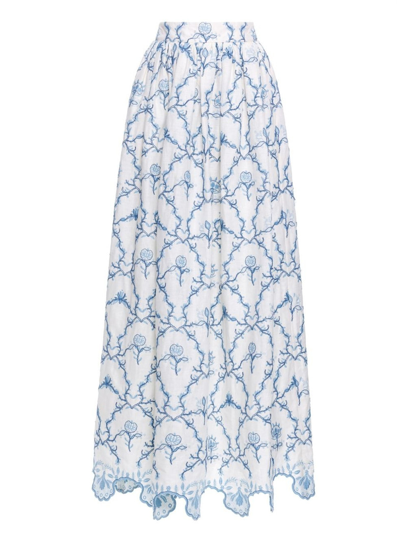 Agua by Agua Bendita Tangelo Floritura maxi skirt outlook