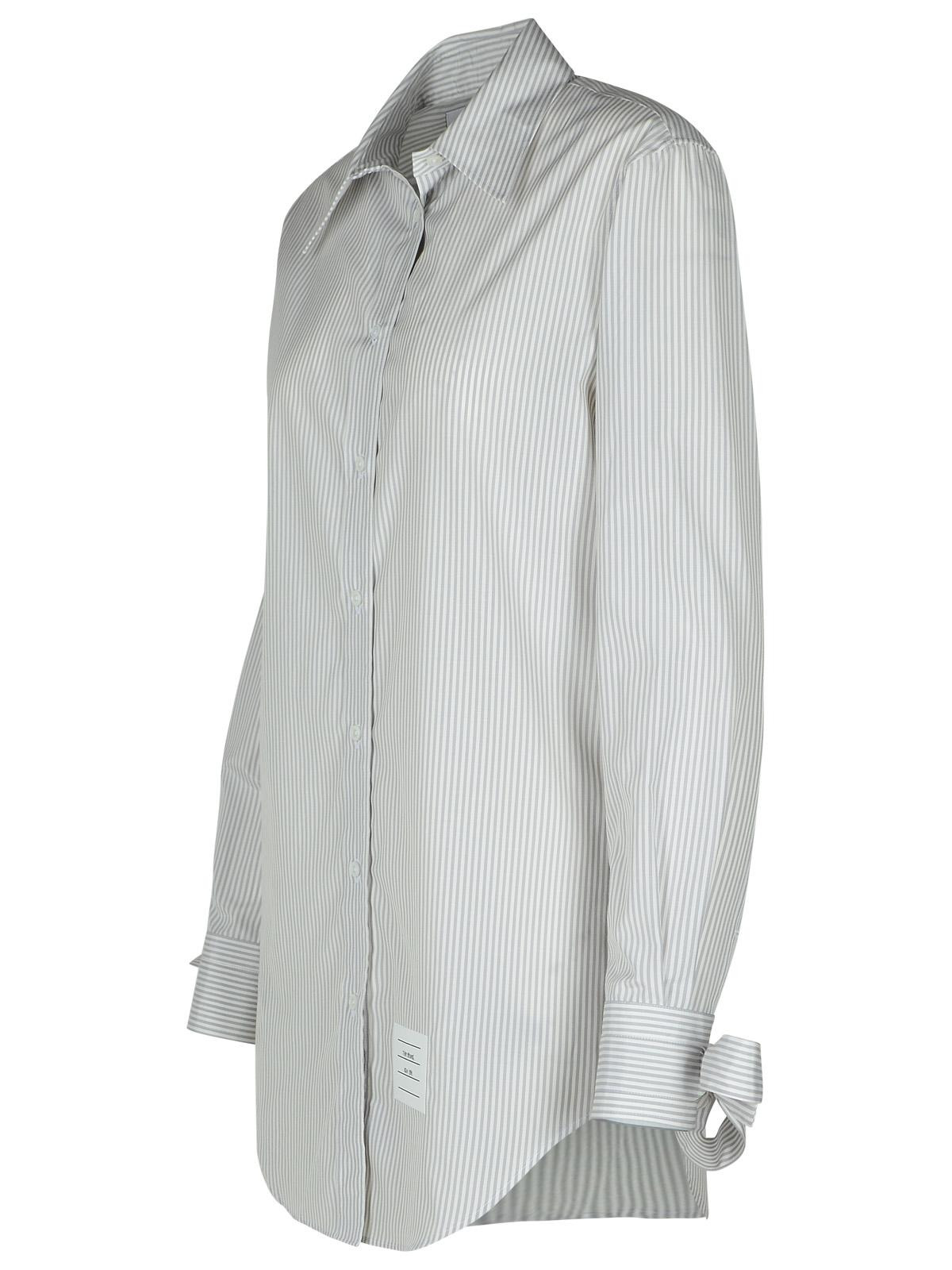 Thom Browne Long Shirt In Grey Silk Blend Women - 2