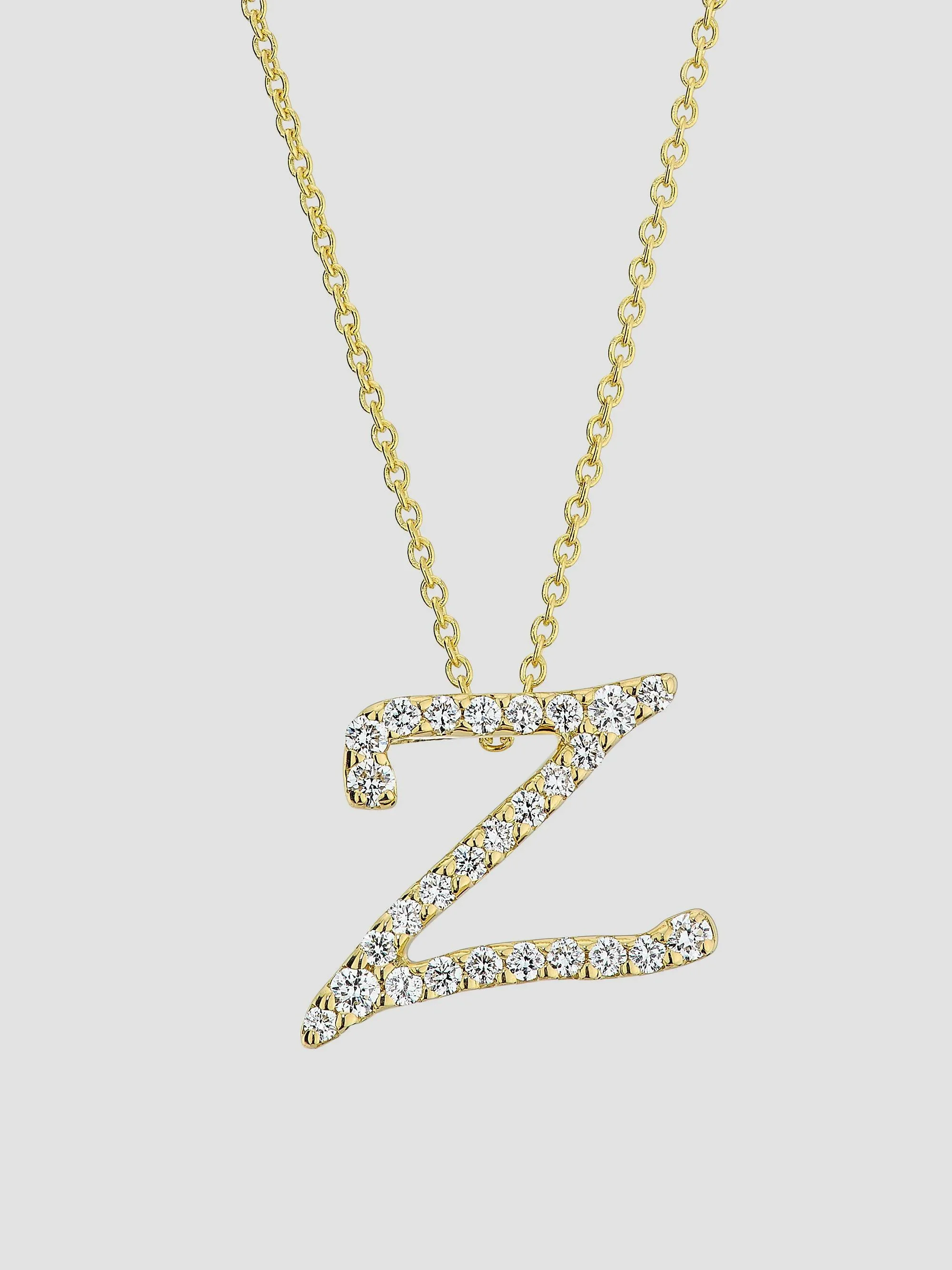 Women's Tiny Treasures Script Initial 18K Yellow Gold, Ruby & 0.24-0.34 TCW Diamond Pendant Necklace - 1