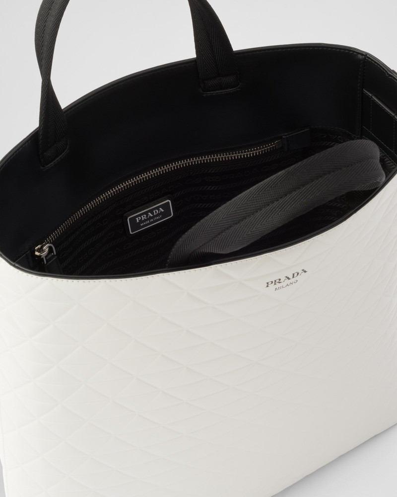 Brushed leather tote bag with water bottle 4