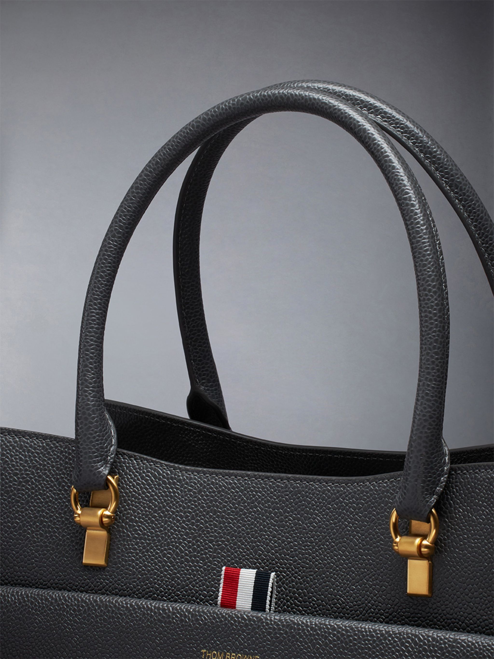 Medium Duet Tote in Pebble Grain Leather - 6