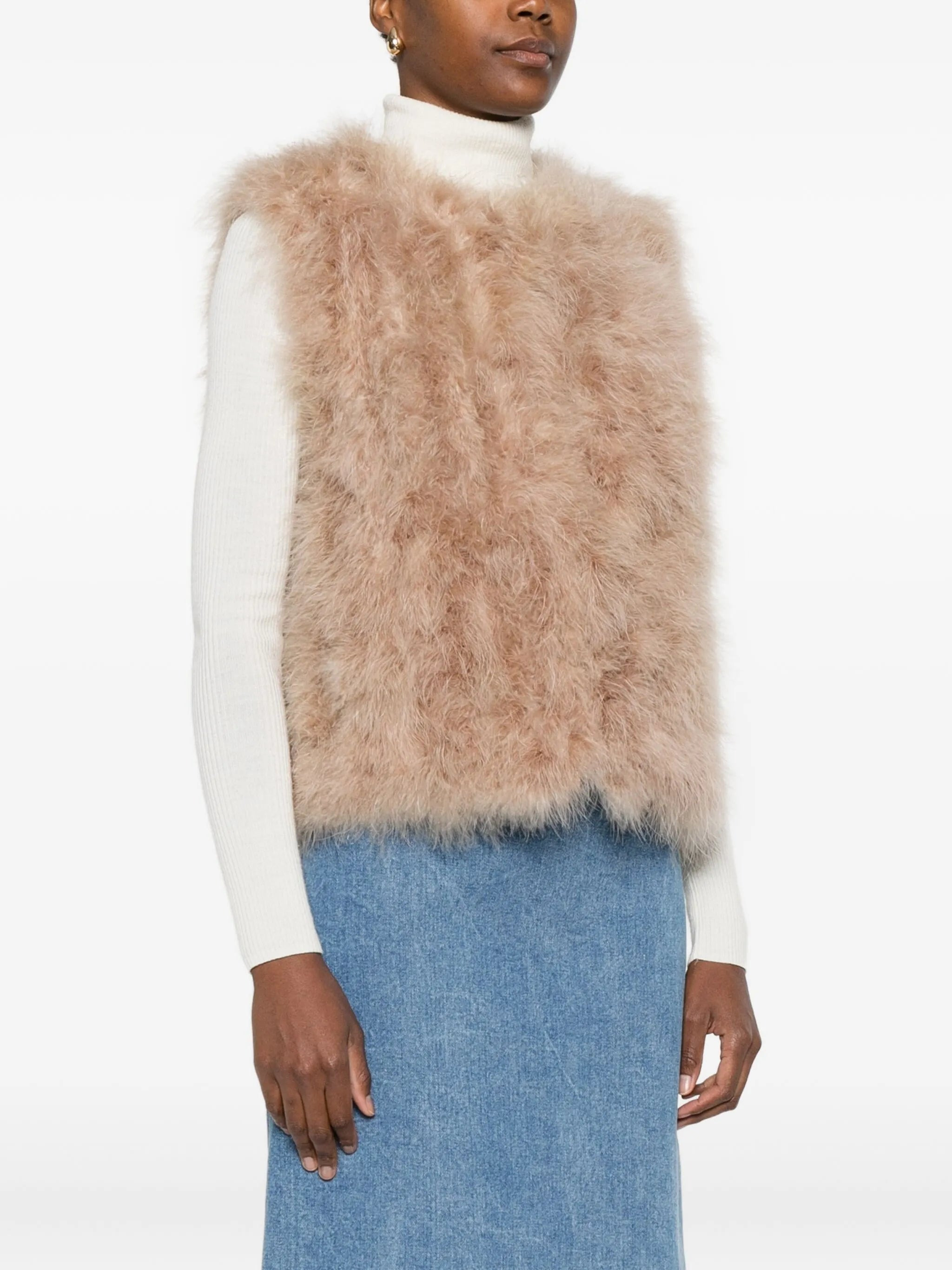 Yves Salomon Feather-trimmed Sleeveless Waistcoat - 2