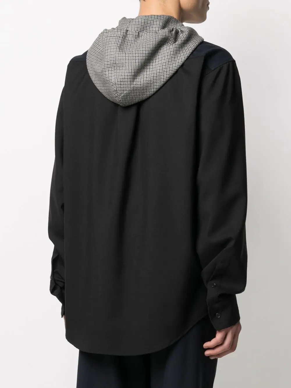 drawstring-hood long-sleeve shirt - 4